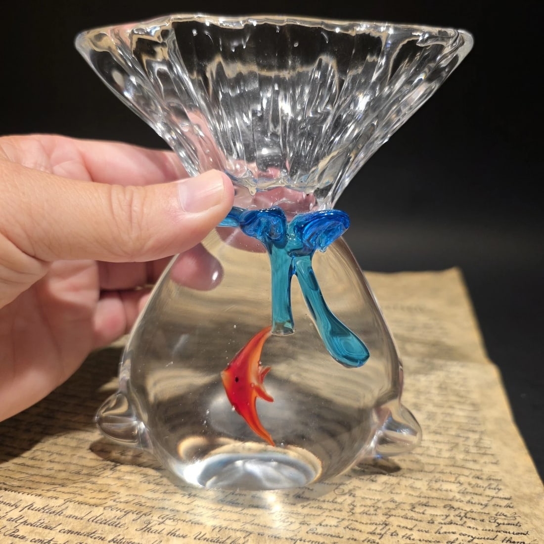 Aquarium Art Glass Fish Sea Life Paperweight - 8
