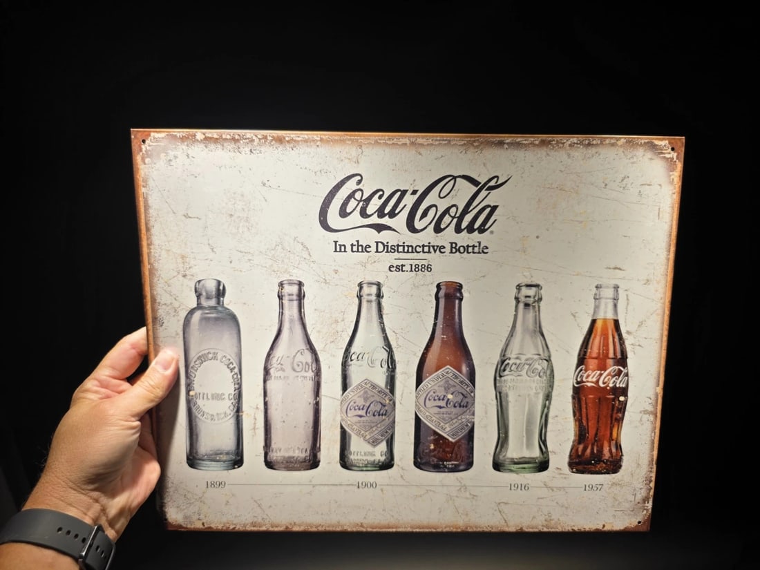 Vintage Style Coca Cola Bottles Sign - 3