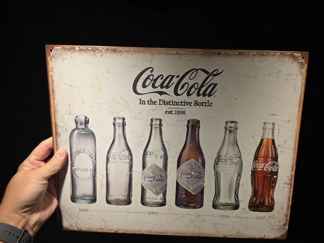 Vintage Style Coca Cola Bottles Sign - 4