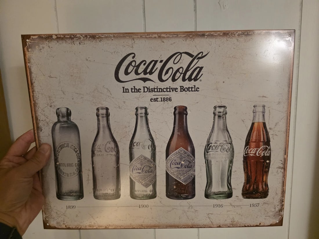 Vintage Style Coca Cola Bottles Sign - 5