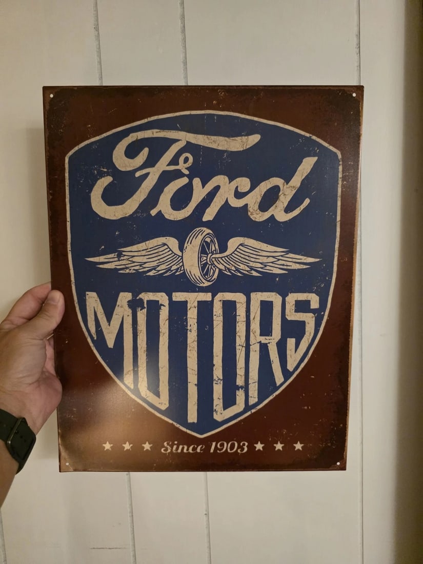 16" Metal Vintage Style Ford Motors Sign - 2