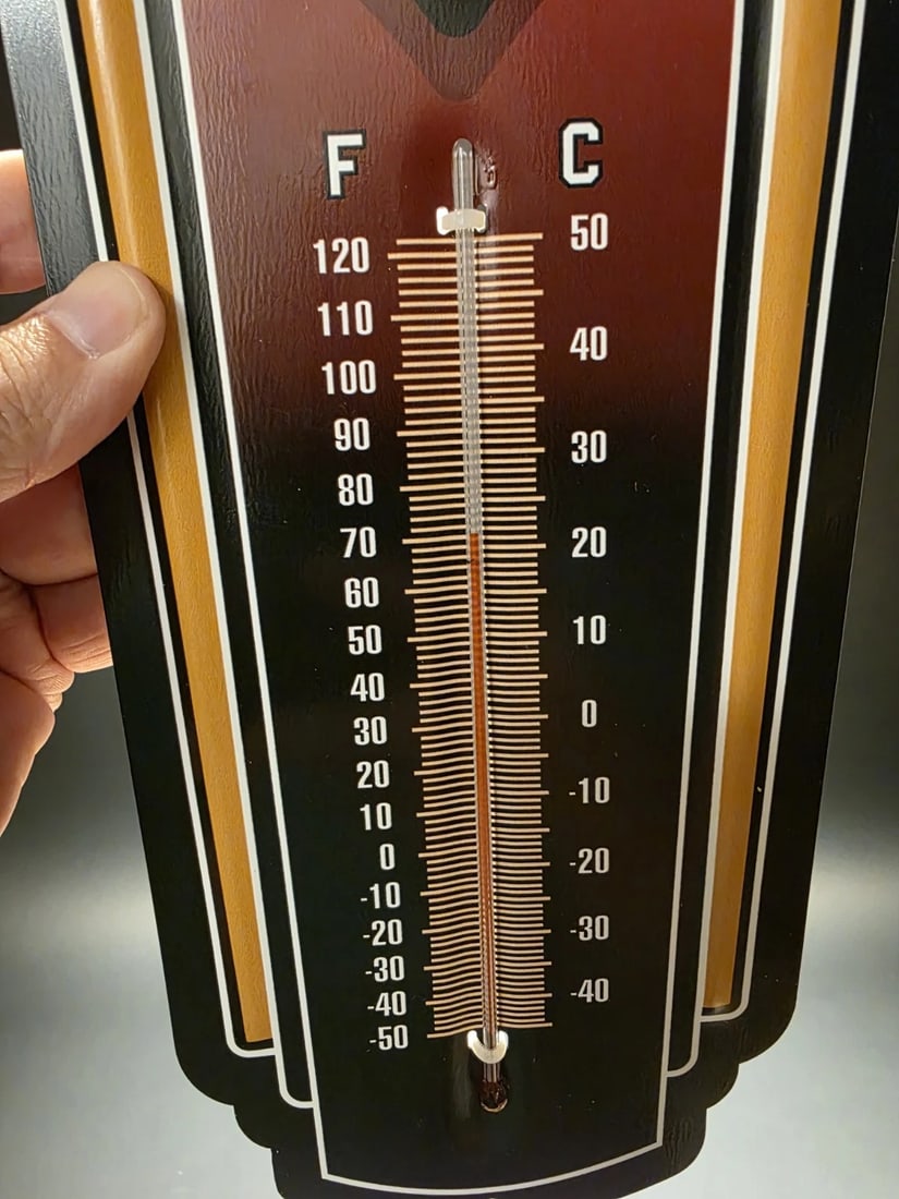 17" Metal Vintage Style Indian Motorcycle Thermometer Sign - 2