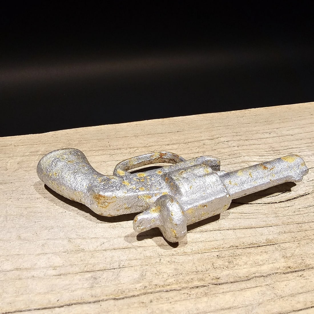 Cast Iron folk art Pistol Bottle Opener - 11