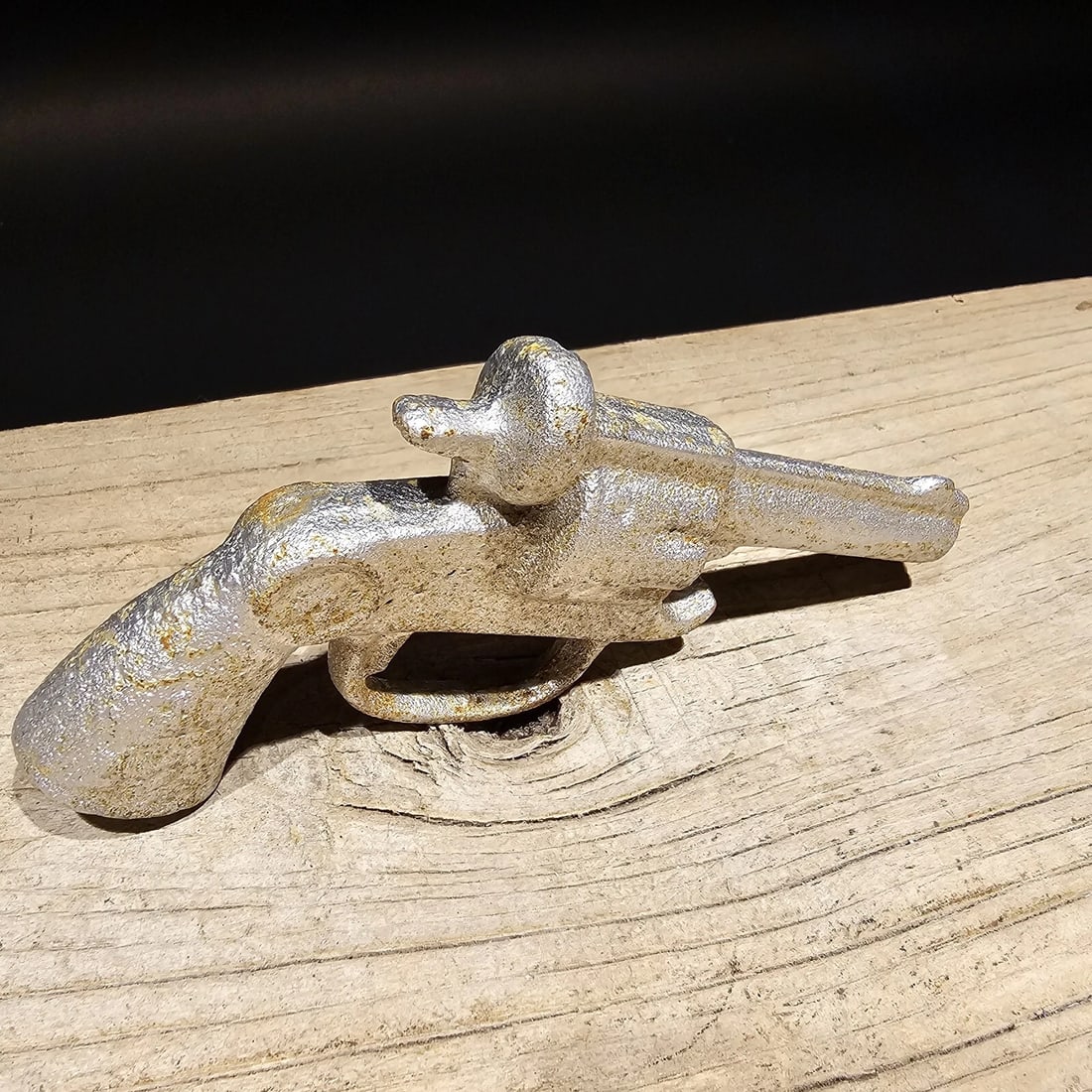 Cast Iron folk art Pistol Bottle Opener - 12