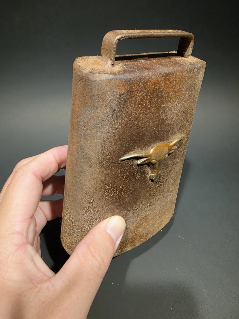 6 3/4" Hand Wrought Iron Cow Bell - 14