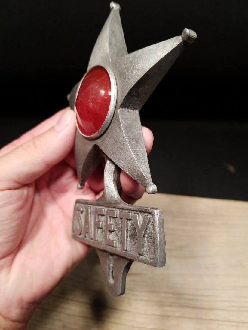 Aluminum Safety Star Car License Plate Fob Topper - 4