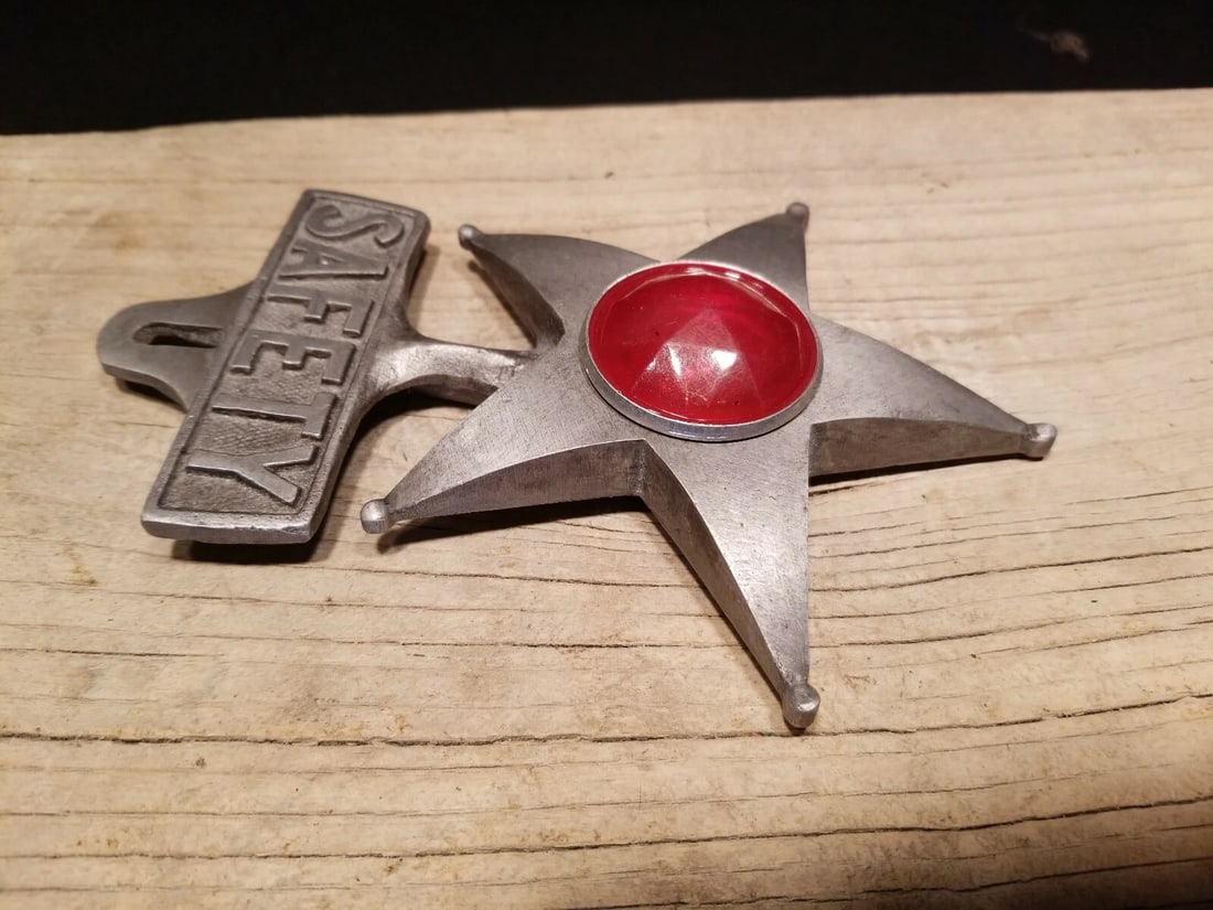 Aluminum Safety Star Car License Plate Fob Topper - 9