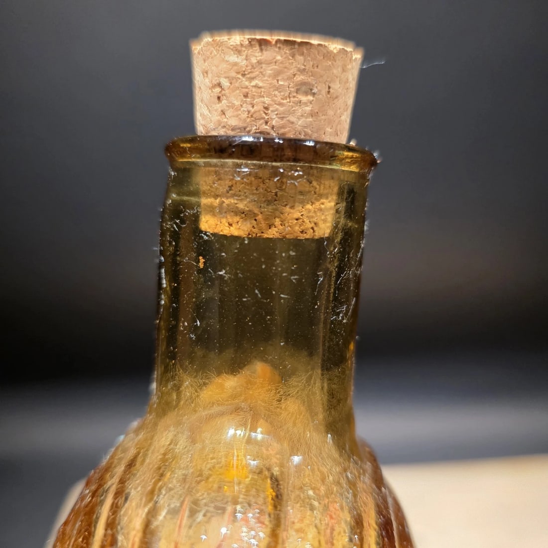 8" Amber Glass Abraham Lincoln Decanter Flask Bottle - 9