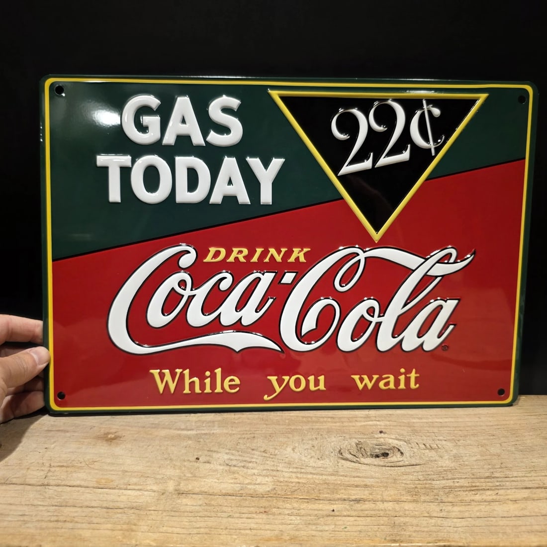 15" Coca-Cola Metal Vintage Style Gas Station Advertising Sign - 4