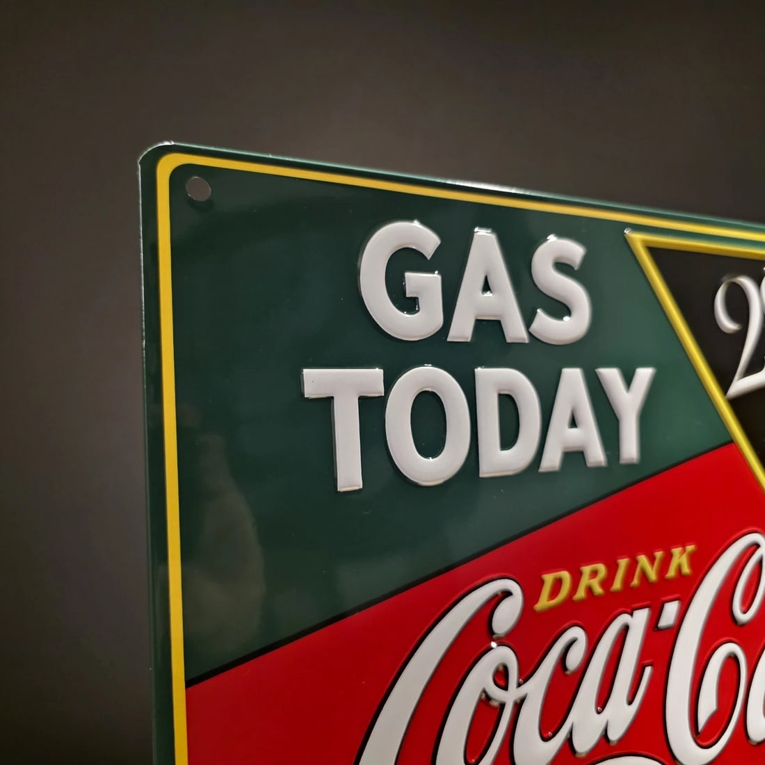 15" Coca-Cola Metal Vintage Style Gas Station Advertising Sign - 6