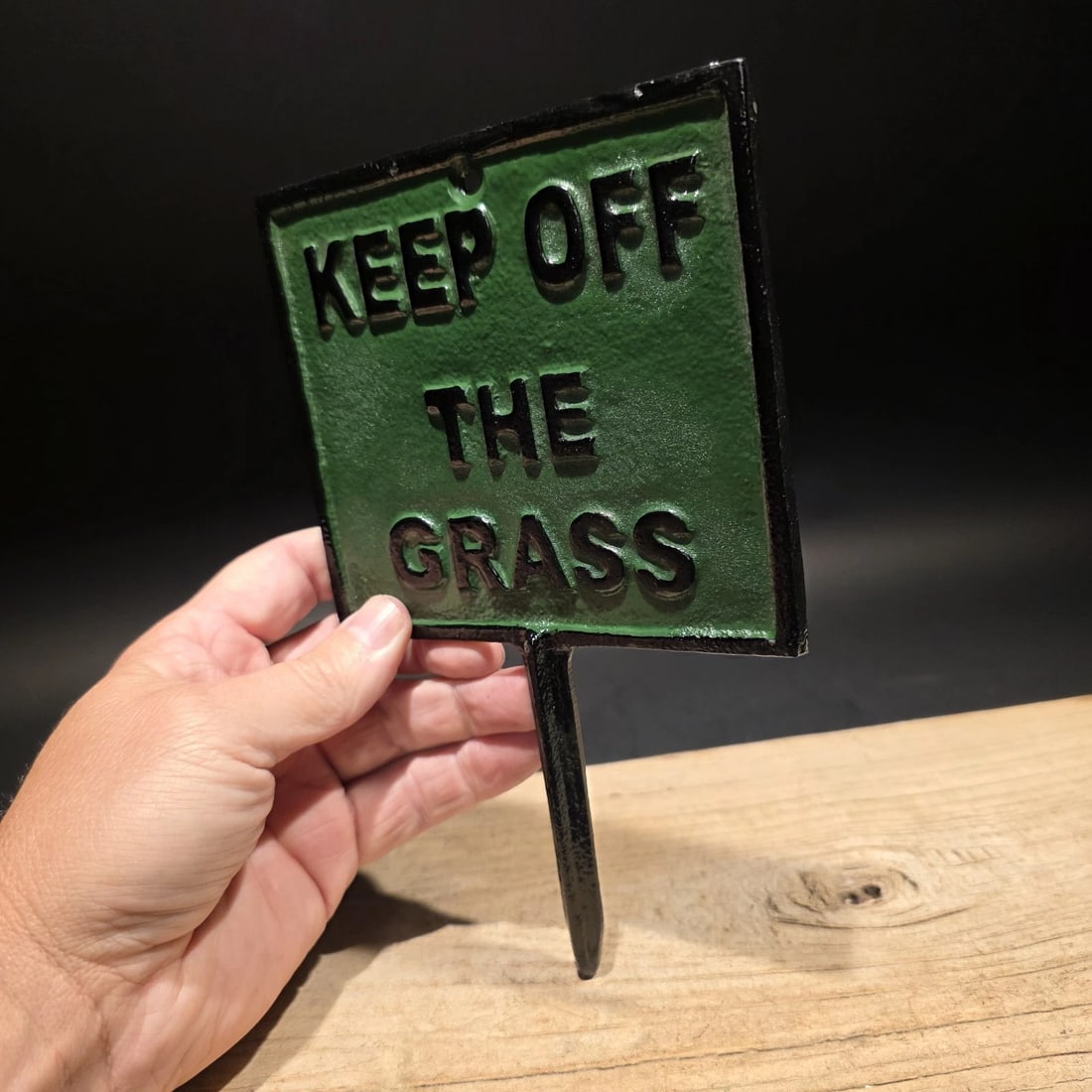 Cast Iron "Keep Off the Grass" Parks Lawn Sign - 2