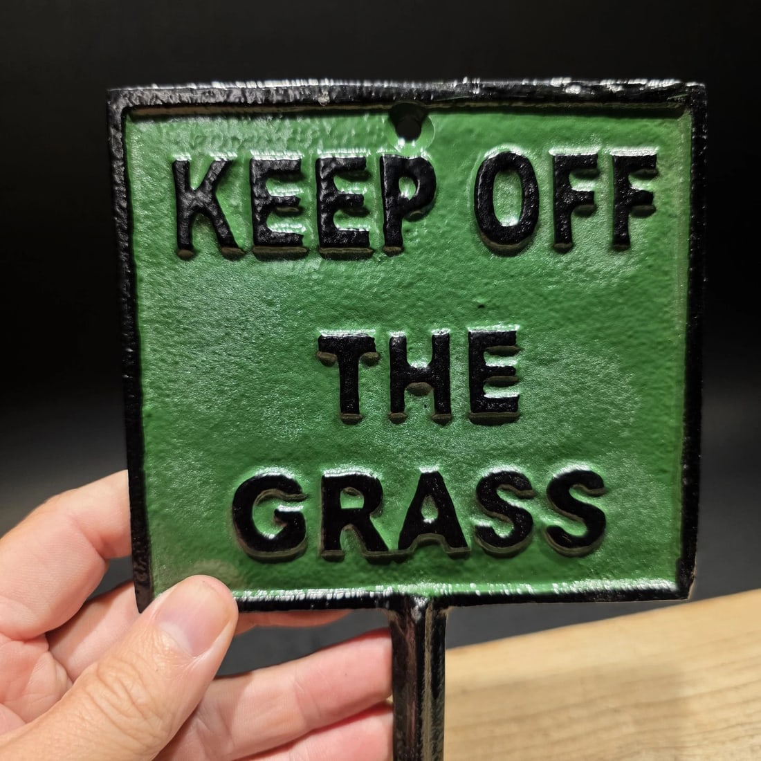 Cast Iron "Keep Off the Grass" Parks Lawn Sign - 3