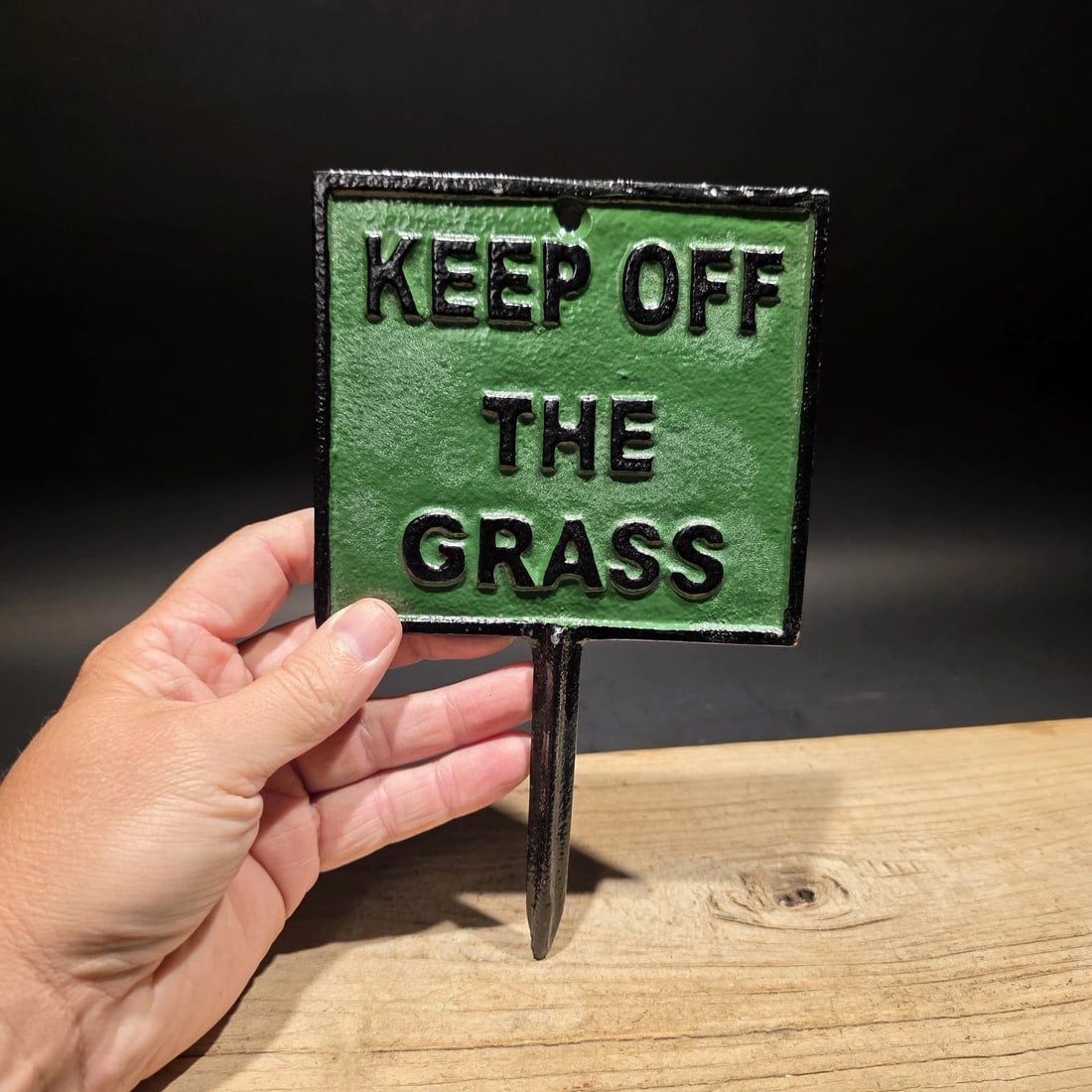Cast Iron "Keep Off the Grass" Parks Lawn Sign - 4