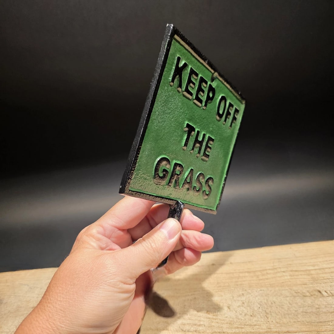 Cast Iron "Keep Off the Grass" Parks Lawn Sign - 8