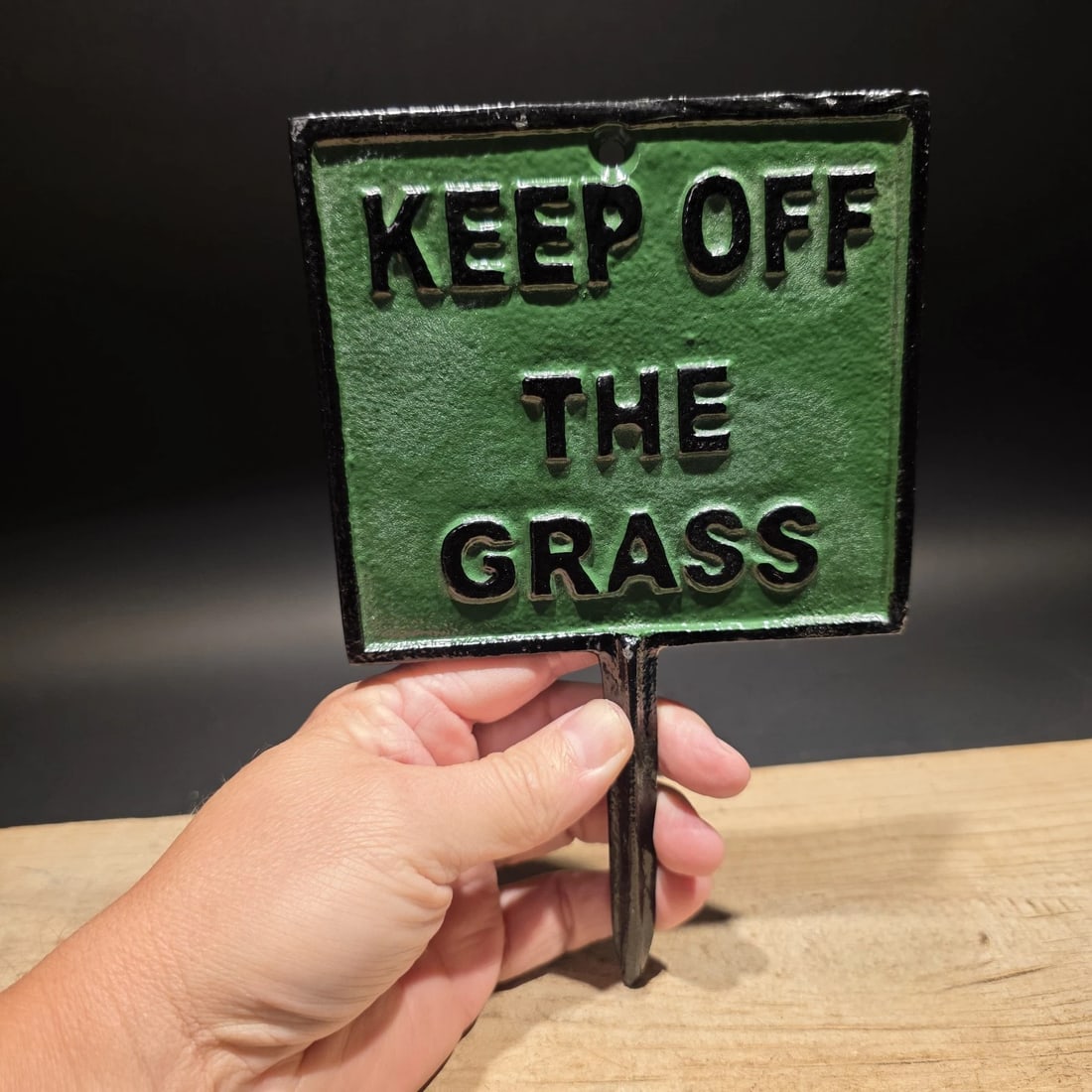 Cast Iron "Keep Off the Grass" Parks Lawn Sign - 9
