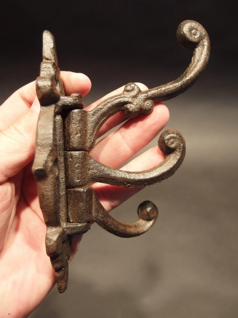 Cast Iron Wall Hook Swivel Folding Coat Hanger - 5