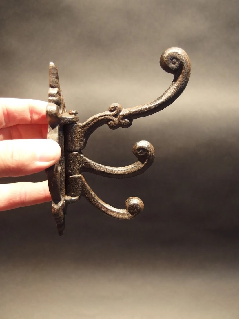 Cast Iron Wall Hook Swivel Folding Coat Hanger - 6