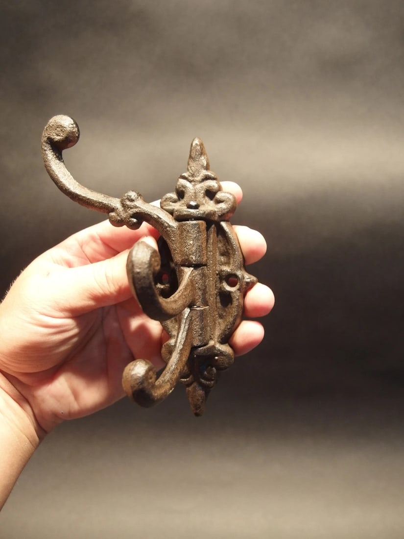 Cast Iron Wall Hook Swivel Folding Coat Hanger - 8