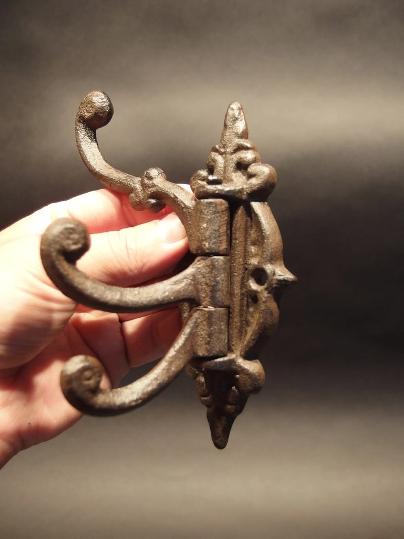 Cast Iron Wall Hook Swivel Folding Coat Hanger - 9