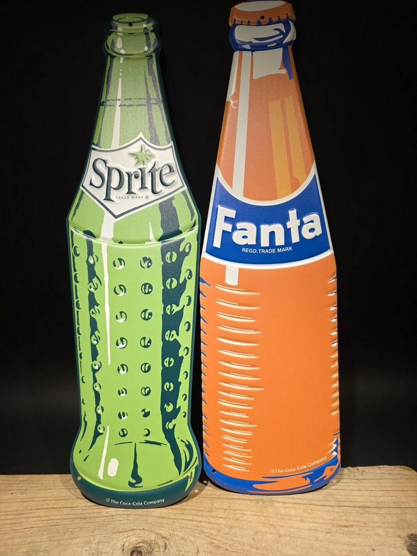 22" Vintage Style Metal Die Sprite & Fanta Bottle Signs Collection - 2