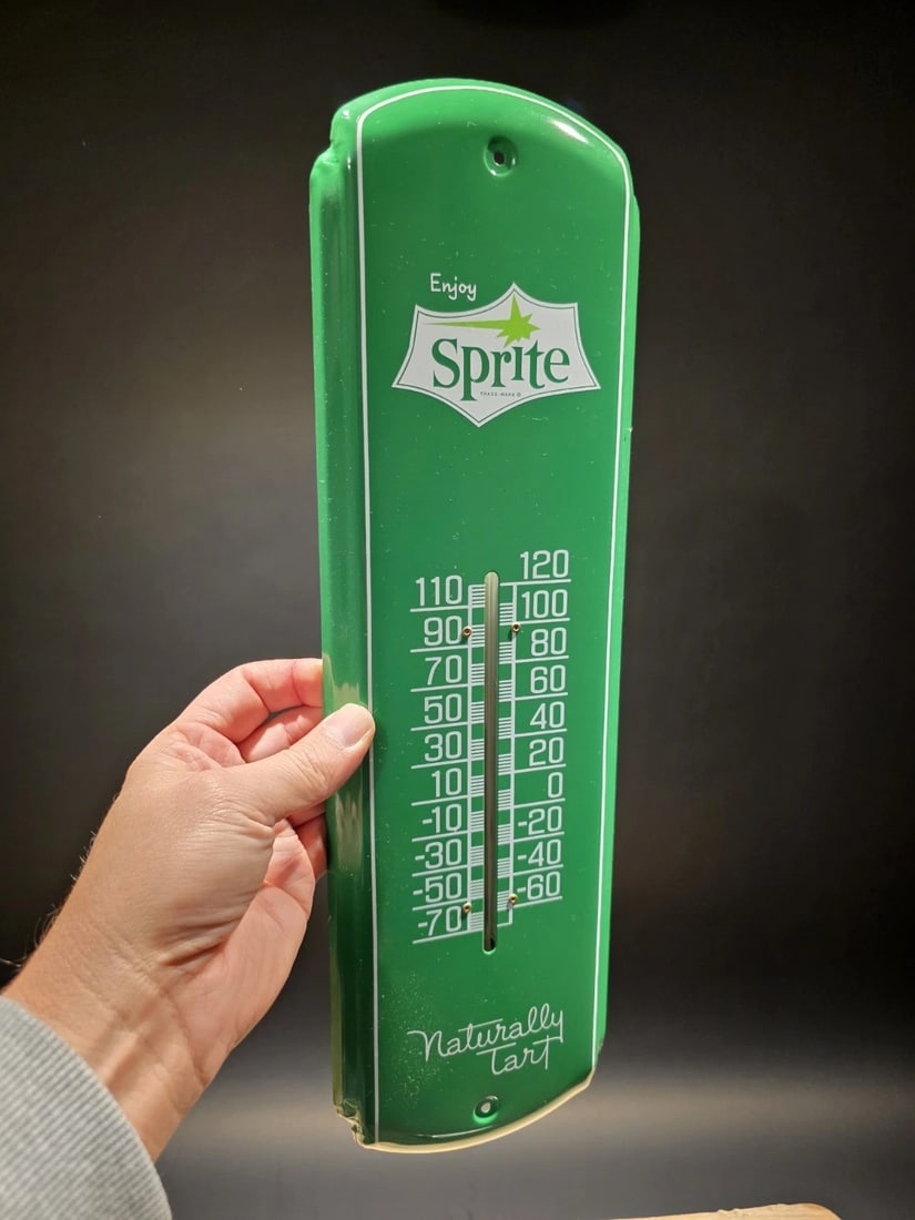 17 "Classic Vintage Style Sprite Soda Metal Thermometer Sign - 4