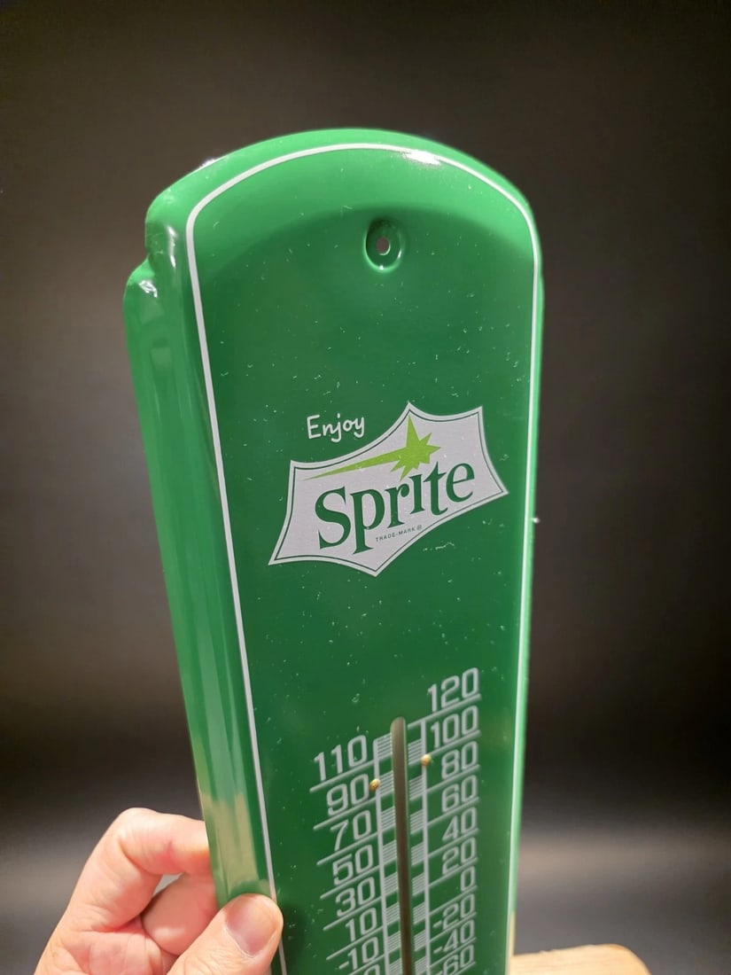 17 "Classic Vintage Style Sprite Soda Metal Thermometer Sign - 5
