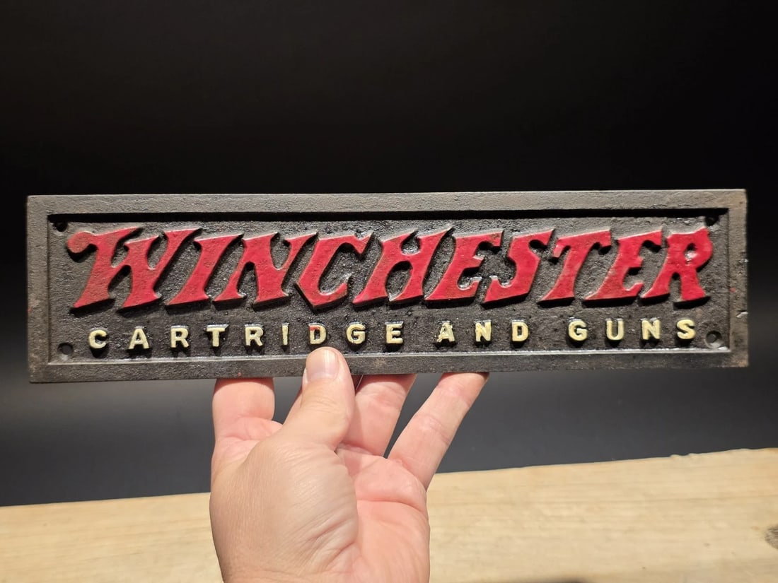 12" Cast Iron Winchester Plaque Sign - 12
