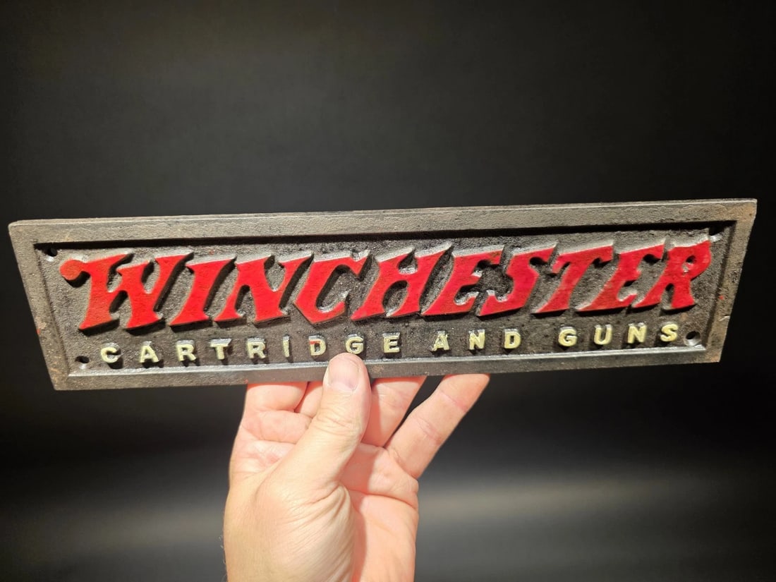 12" Cast Iron Winchester Plaque Sign - 4