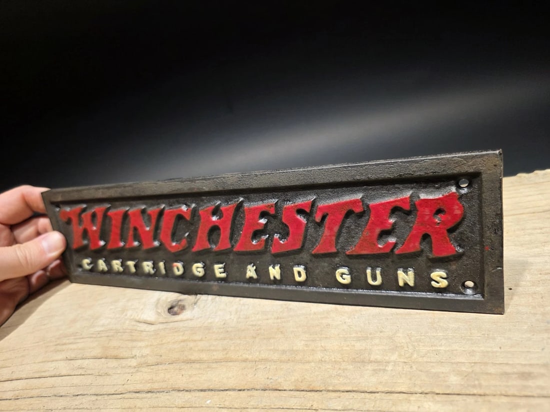12" Cast Iron Winchester Plaque Sign - 6