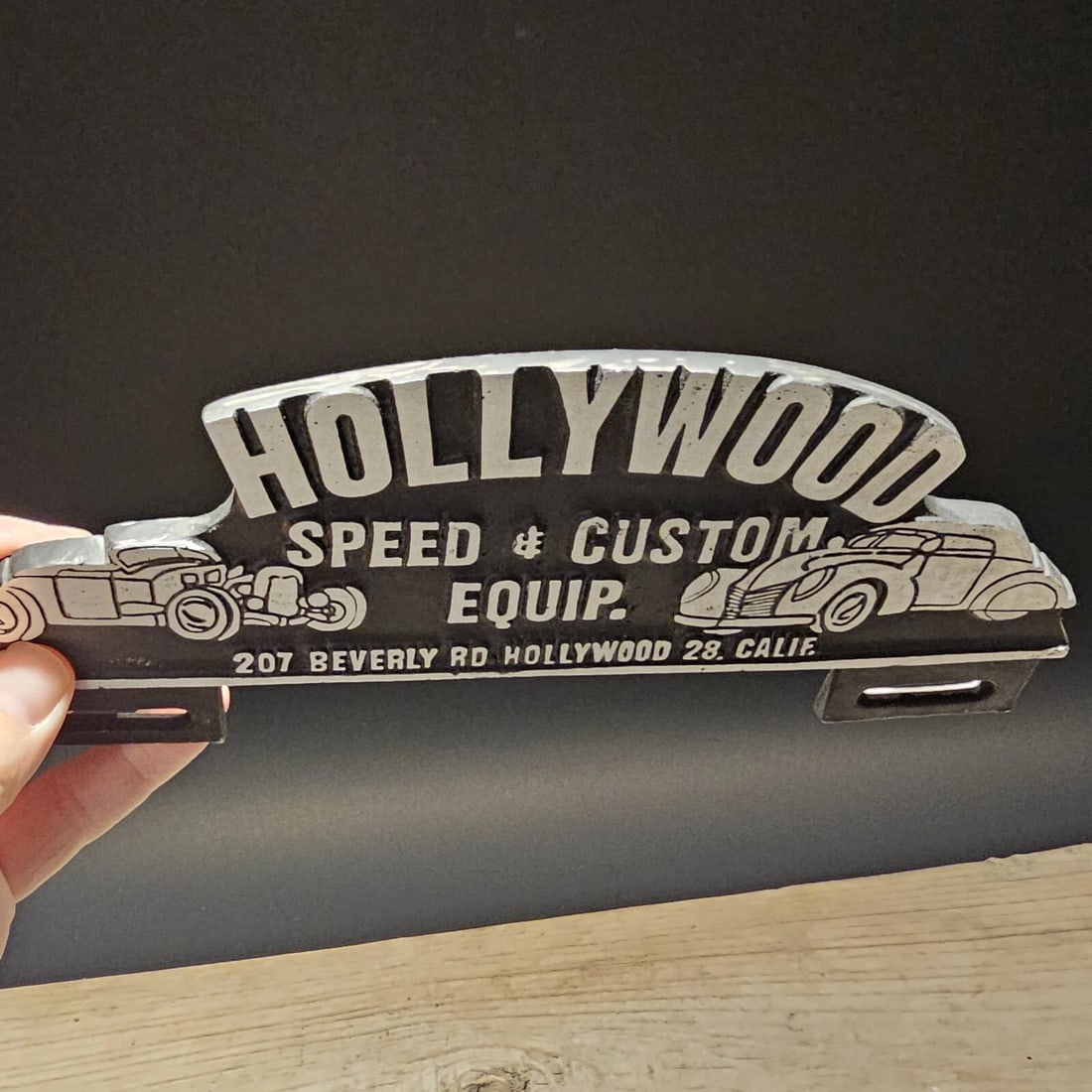 Aluminum Holywood License Plate Fob Topper - 10