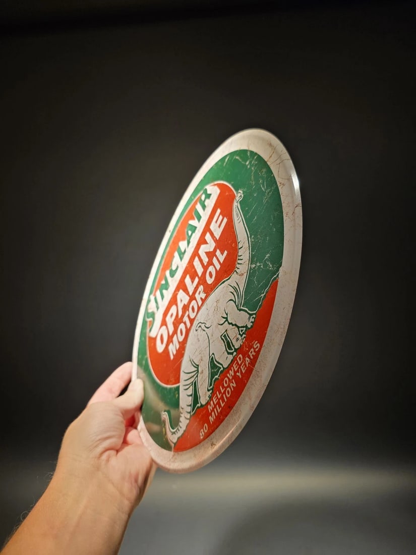 Round Metal Sinclair Sign Motor Oil Plaque - 5