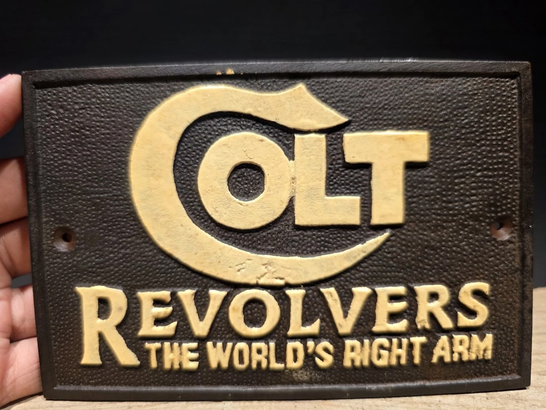 6 1/4" Cast Iron Colt Plaque Sign - 9