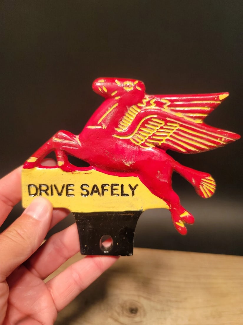 Aluminum Pegasus Drive Safely License Plate Fob Topper - 4