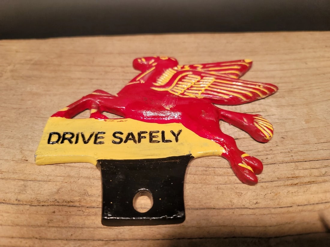 Aluminum Pegasus Drive Safely License Plate Fob Topper - 7