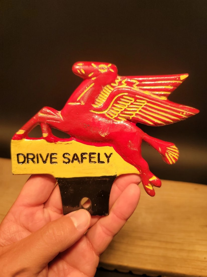 Aluminum Pegasus Drive Safely License Plate Fob Topper - 9