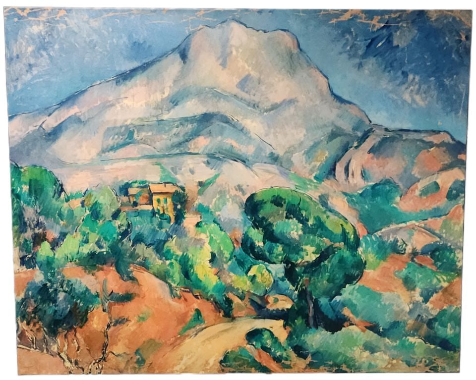 Museum Quality 40x30 Giclee Print Repro on Canvas of Paul Cézanne's "Mont Sainte-Victoire" (c.: The image recreated in this work is the historic painting of Mont Sainte-Victoire Seen from the Bibémus Quarry (also known as Mont Sainte-Victoire above the Tholonet Road), an iconic landscape