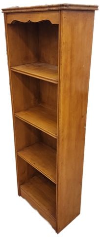 Vintage 4-Shelf 15"x 45.5" Hand-Made Country Rustic Bookcase Shelf Unit by Salmanson & Co. NYC - 4