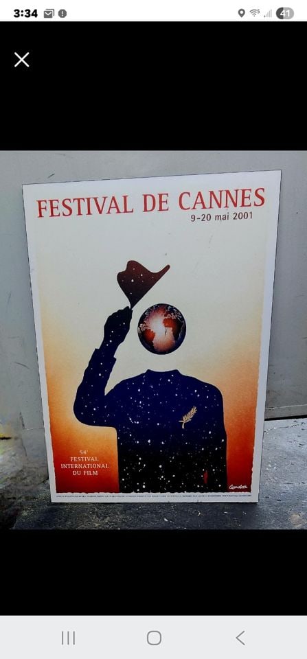 CANNES FILM FESTIVAL 2001 LARGE VINTAGE REPRODUCTION ON BOARD OF ORIGINAL OFFICIAL FRENCH POSTER: CANNES FILM FESTIVAL 2001 LARGE VINTAGE REPRODUCTION ON BOARD OF ORIGINAL OFFICIAL FRENCH POSTER Reserve: $150.00 Shipping: Domestic: Shipping rates are determined by destination International: Foreig
