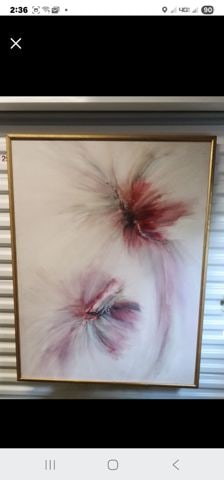 Captivating large mid-century abstract oil painting. - 5