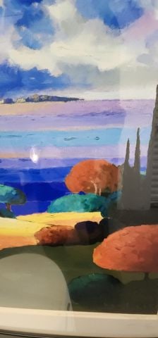 (Set 1 of 2) Max Hayslette "Provence by the Sea I" signed 24x30 Ltd Edition serigraph landscape of - 3