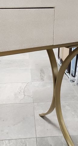 Elegant Modern 5th Avenue Vanity, Desk or Console w/ Faux Snake Skin & Gold Legs. 43.5Wx16.5Dx30.5H - 6