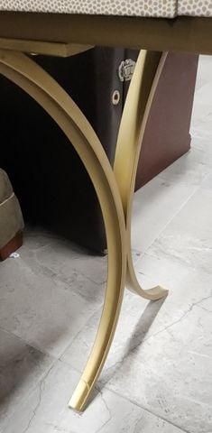 Elegant Modern 5th Avenue Vanity, Desk or Console w/ Faux Snake Skin & Gold Legs. 43.5Wx16.5Dx30.5H - 7