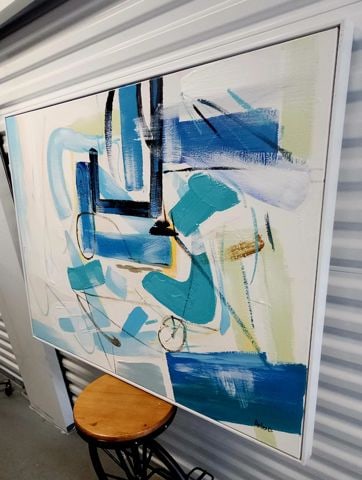 Roberts Large Modern Original Abstract Oil Painting 36"x 48" w/ Bold Impasto Brush Strokes. - 3