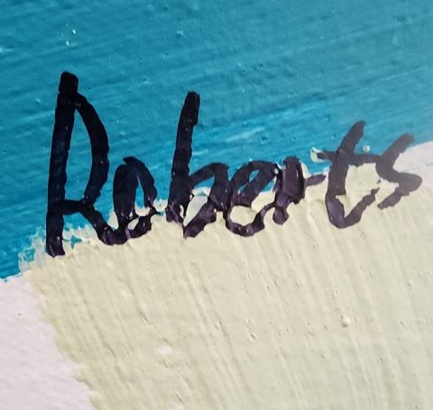 Roberts Large Modern Original Abstract Oil Painting 36"x 48" w/ Bold Impasto Brush Strokes. - 6