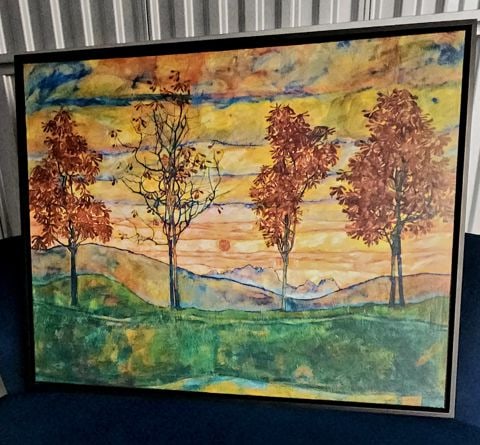 Vibrant Impressionist giclee print painting on canvas inspired by fauvist period 40 x 24 x 3"w frame - 2