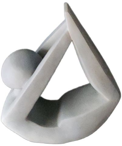 Postmodern abstract cast resin composite sculpture of female figure w/ artistic yoga interpretation. - 2