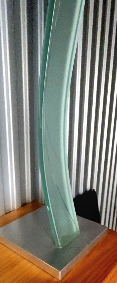 Luebtow Striking 40" Monumental Glass Single-Column Linear Sculpture, 80s. A collector-level piece. (1 of 7)