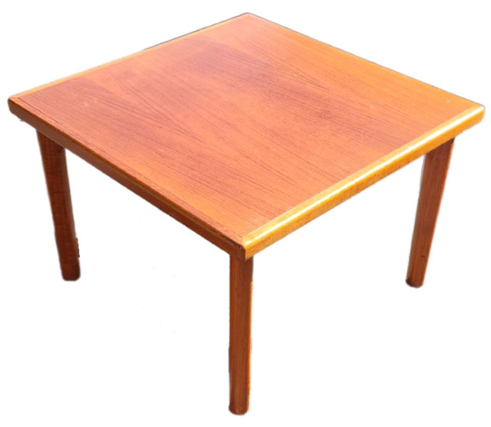 Go back to the 60s & 70s w/ this MCM Scandinavian Gallery teak coffee table. 27.5" Square x 18.5 H. (1 of 8)