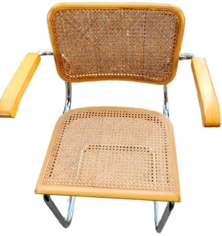 Pair of Mid-Century Cesca Italian Side Chairs by Marcel Breuer. Original designed 1928 as at MoMa. - 4