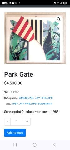 Park Gate by Jay Phillips 1983 Ltd Edition Wall Sculpture Silkscreen on Metal in 31x37x5 Lucite Box - 8